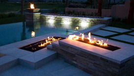 Is it possible to have a floating firepit in a pool?